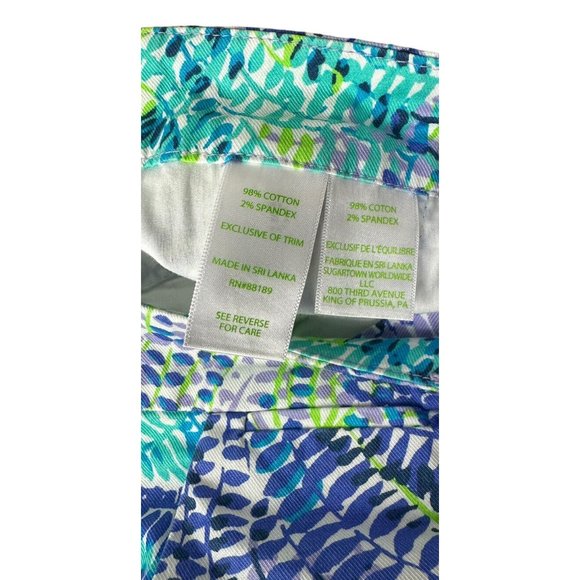 Lilly Pulitzer Columbo Blue Green Purple Pants Ladies Size 00 - Picture 4 of 6